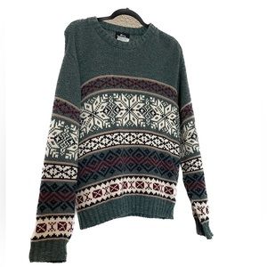 Green Woolrich Snowflake Sweater Size L